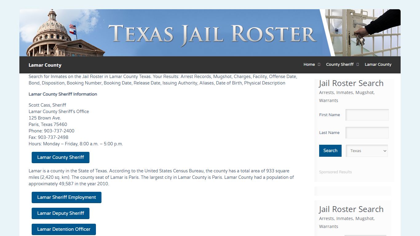 Lamar County | Jail Roster Search